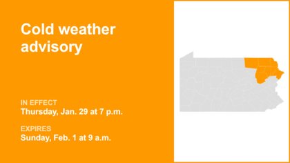Update: Northeast Pa. placed under a cold weather advisory until Sunday morning – dangerously cold wind chills