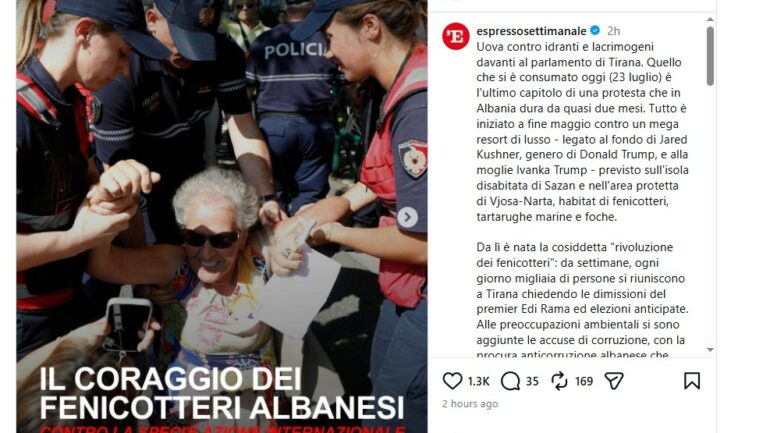 “Vezë kundër ujit me presion dhe gazit lotsjellës”, media italiane “L’Espresso” jehonë protestës në Tiranë: Shqiptarët kërkojnë largimin e Ramës