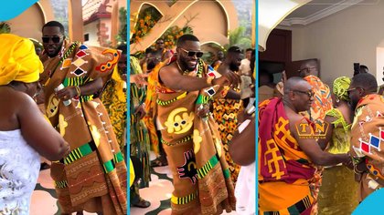 Ofori Sarpong's Nephew Marries: Despite's Son Kennedy Osei, Others Accompany Him to Bride's Home