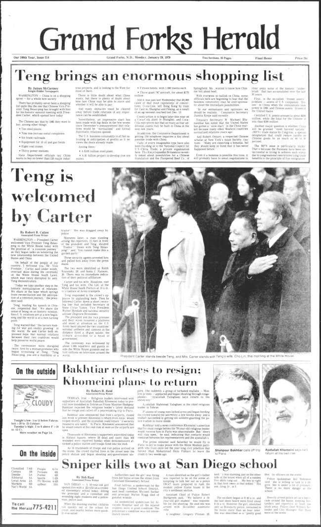 Today in History: January 29, 1979 - Mayville eyes aquifers to end water woes