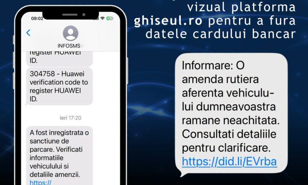 Avertismentul DNSC pentru milioane de români. SMS-urile false care folosesc numele Ghiseul.ro îți pot goli contul bancar