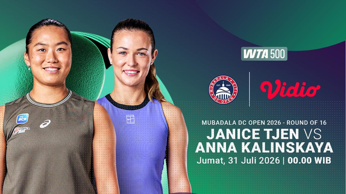 Streaming WTA 500: Mubadala DC Open - Janice Tjen vs Anna Kalinskaya di Vidio