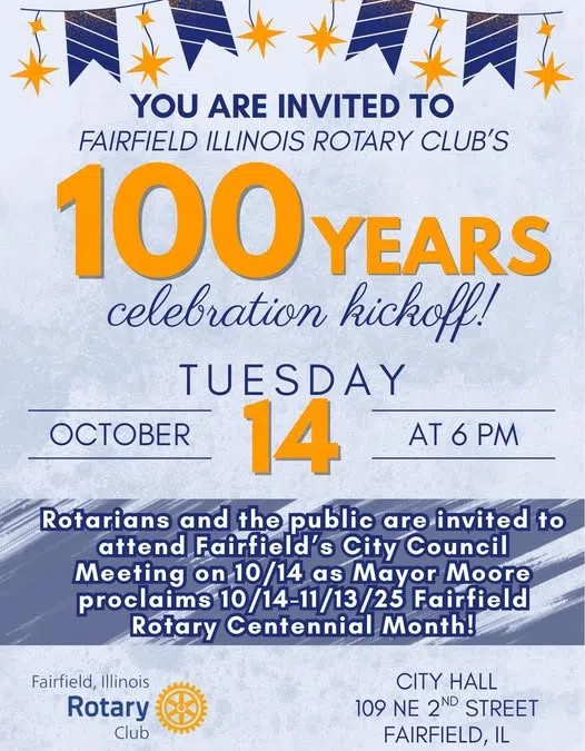 FAIRFIELD ROTARY CLUB KICKS OFF 100-YEAR CELEBRATION OCTOBER 14TH