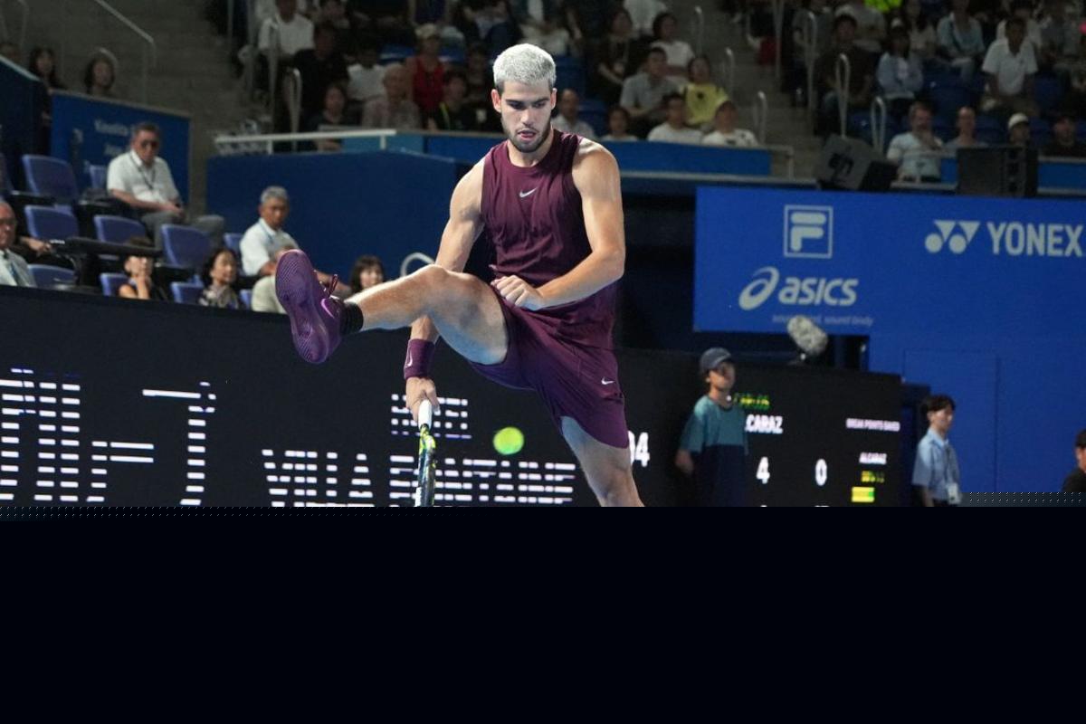 Carlos Alcaraz Wins Japan Open — Platinum Hair, Taped Ankle + Zero Chill