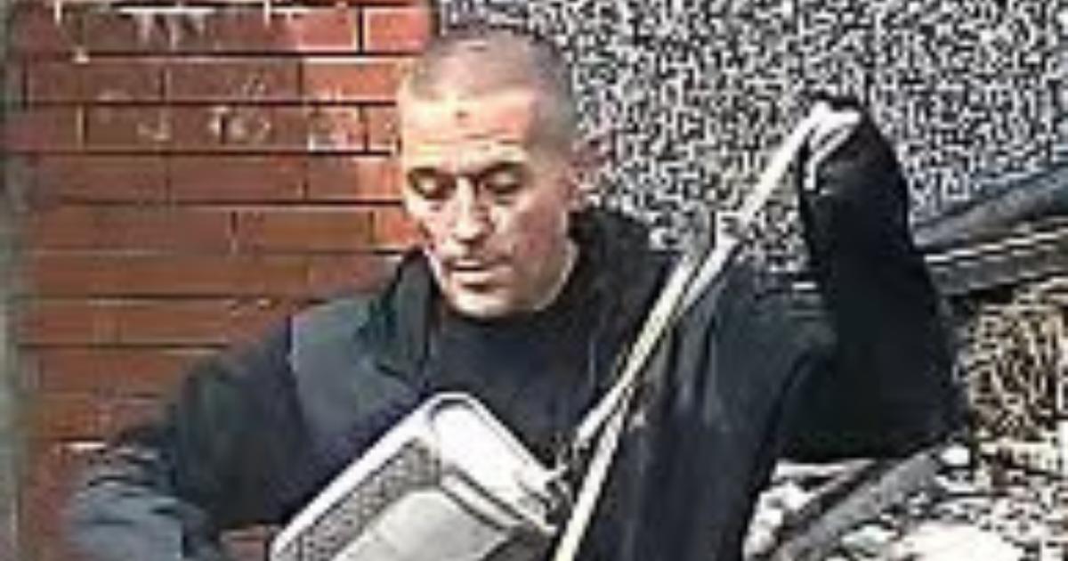 Police release image after burglar smashed door with brick in Lancashire