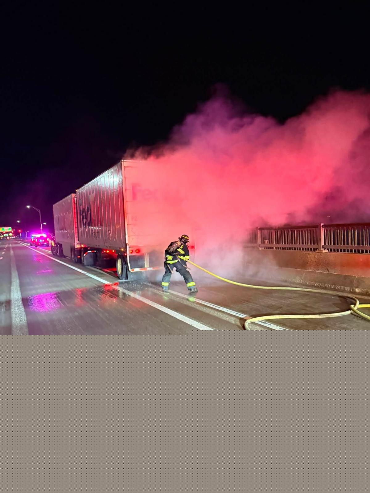 Truck Catches Fire on Newburgh-Beacon Bridge