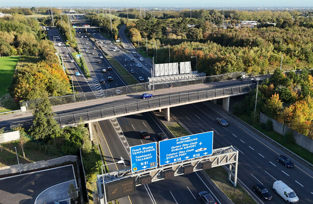 Eight teenagers and man hospitalised after collision involving car travelling wrong way on M50