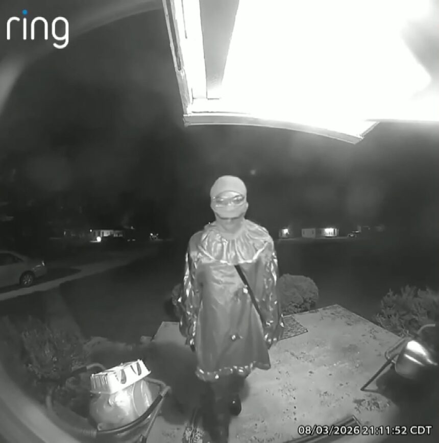 Teen in clown costume stabbed elderly man to death at bus stop and whispered warning in eerie doorbell video, officials say