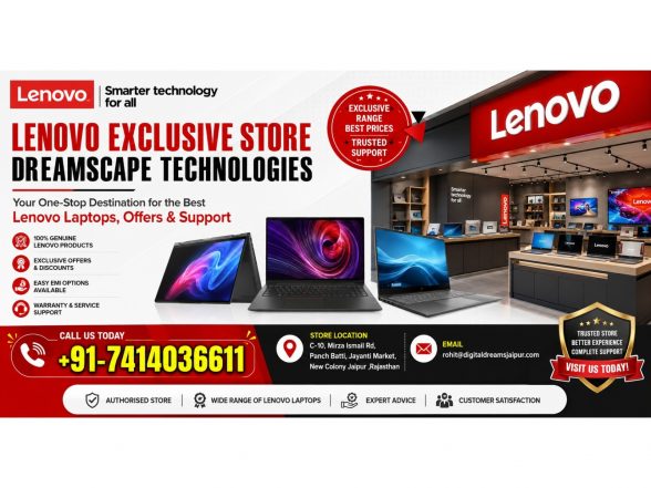 Business News | Explore the Reliable Lenovo Shop in Jaipur at Lenovo Exclusive Store - Dreamscape Technologies in Jaipur