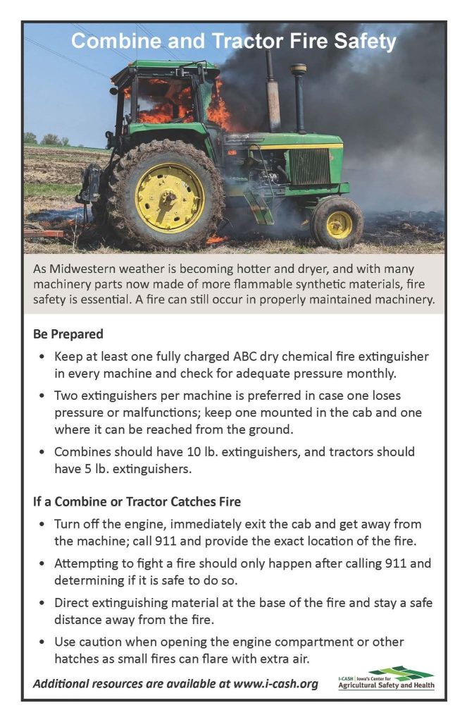Combine and Tractor Fire Safety Highlighted in Current Dry Conditions