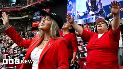Kirk memorial's religious and political mix hints at future of Maga movement
