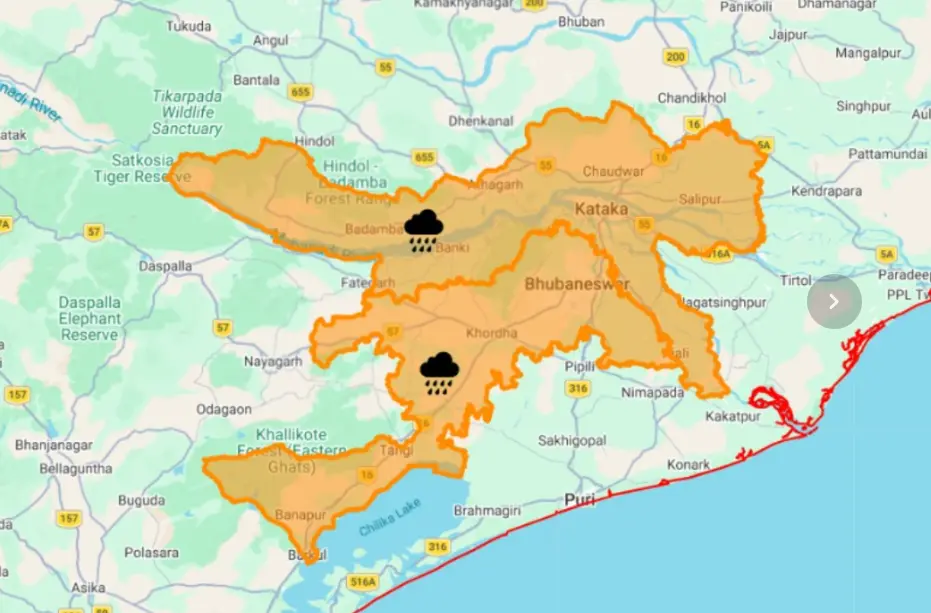 Bhubaneswar, Kataka Lashed By Rain, Thunder; IMD Issues Yellow Warning For 10 Dists This Evening
