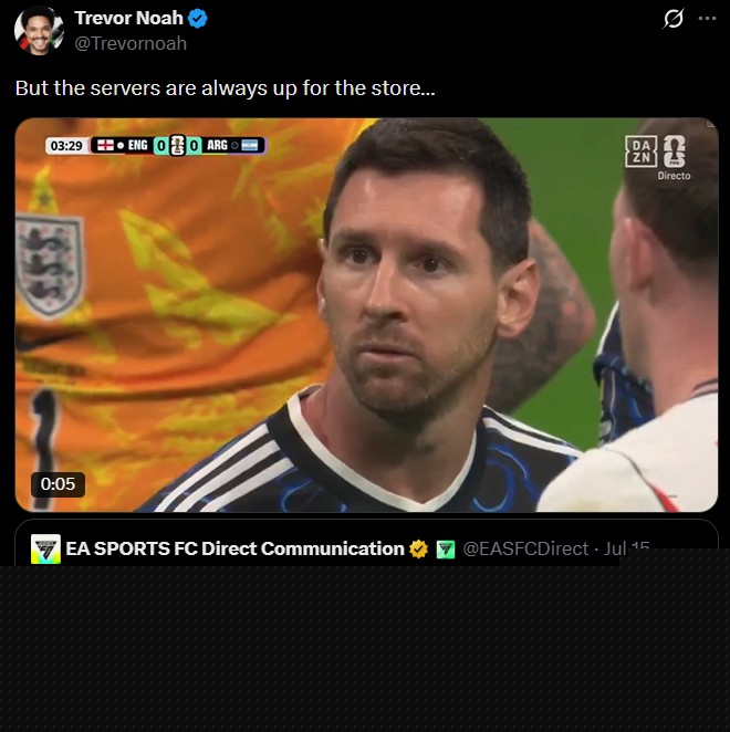Lionel Messi Nod - but the store servers