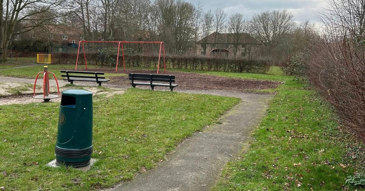Why has play equipment been removed from a city park?
