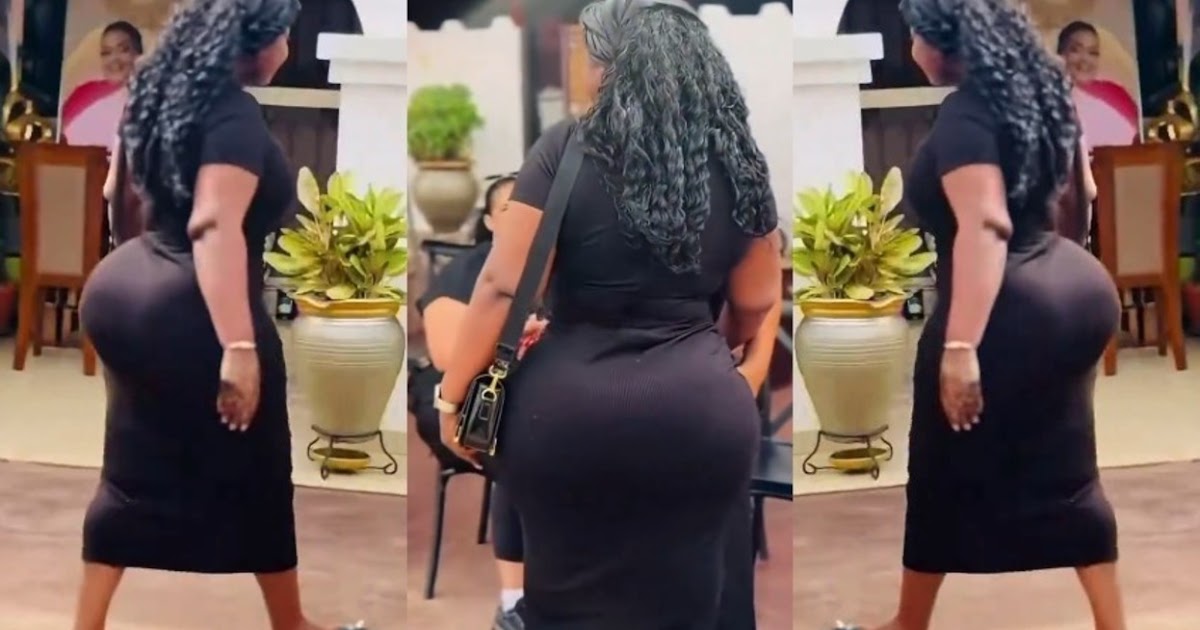 See how this well-endowed LADY turned up at a burial ceremony dressed - The outfit left heads turning (VIDEO)