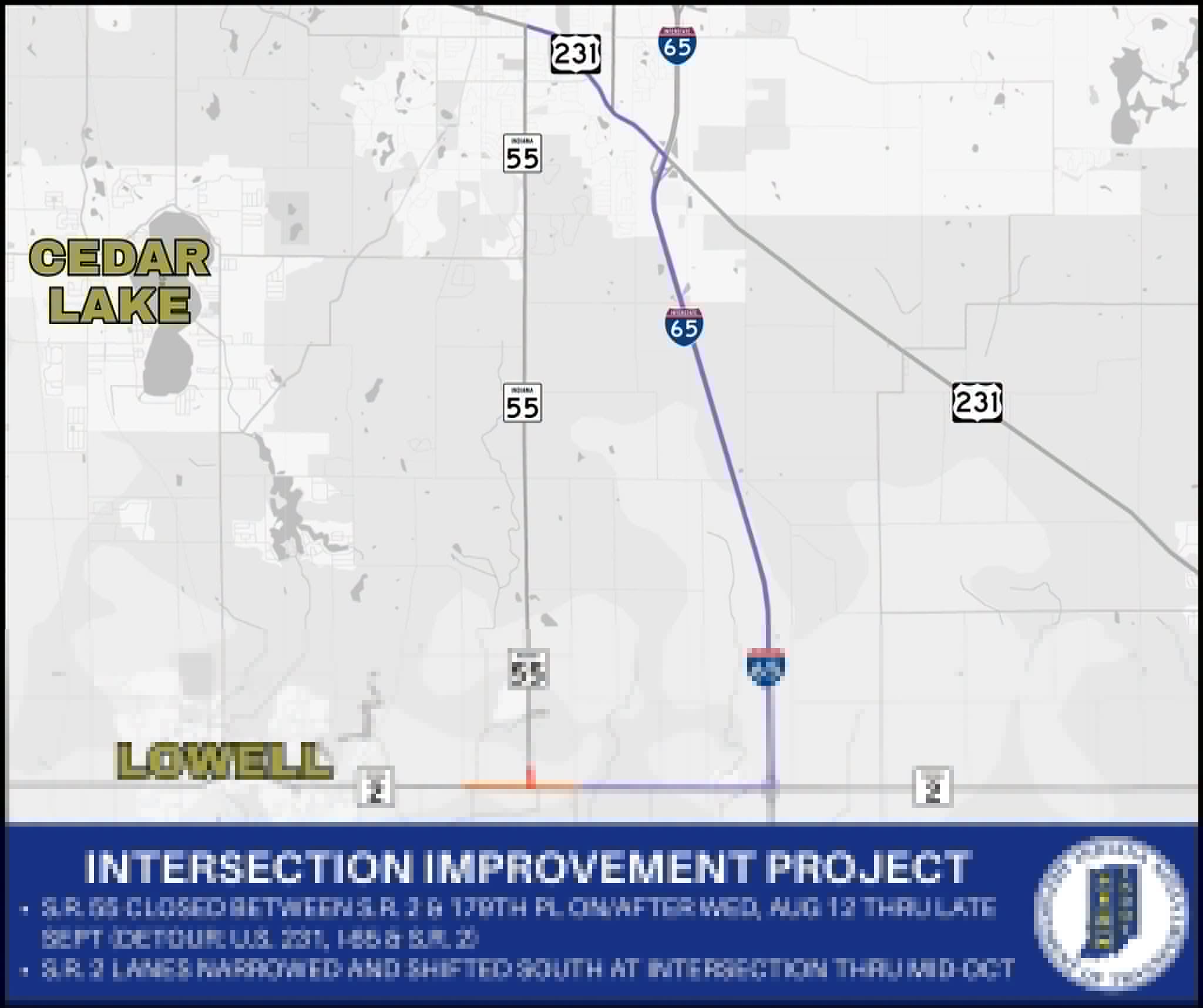 Intersection improvement project to begin at State Road 2 and State Road 55