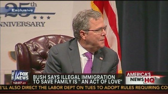 Jeb Bush Supports Amnesty for Illegal Aliens