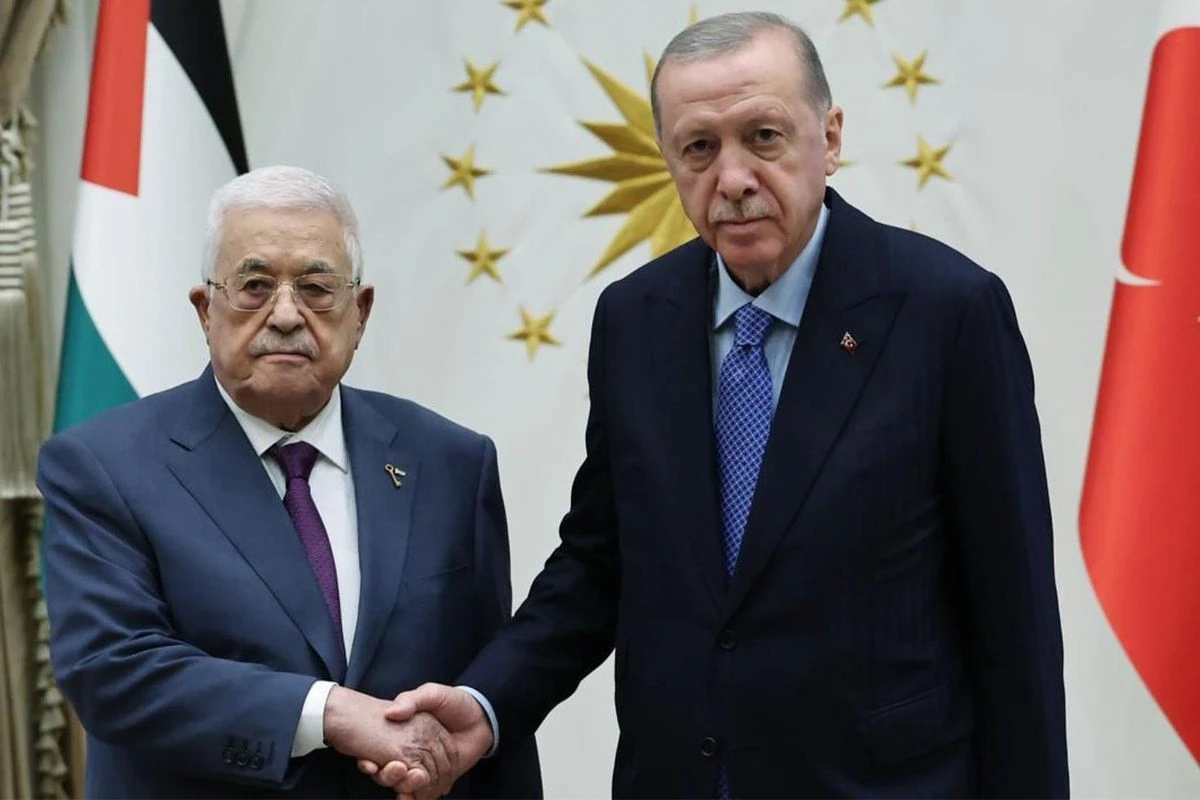 Cumhurbaşkanı Erdoğan, Filistin Devlet Başkanı Abbas'ı törenle karşıladı
