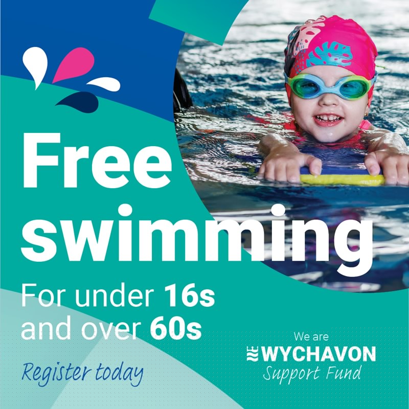 FREE swimming for under 16s and over 60s on the way to Droitwich