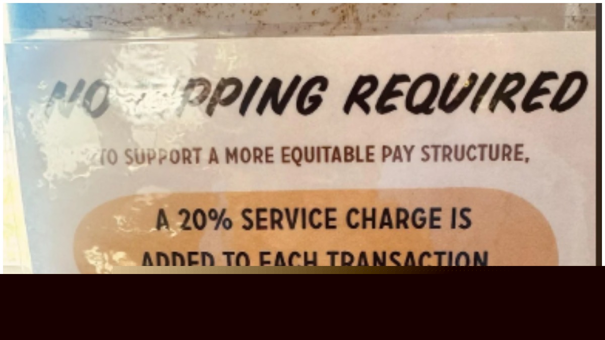 A counter-service sandwich shop posted a ‘No Tipping Required’ sign. But it added a mandatory 20% service charge to every order anyway