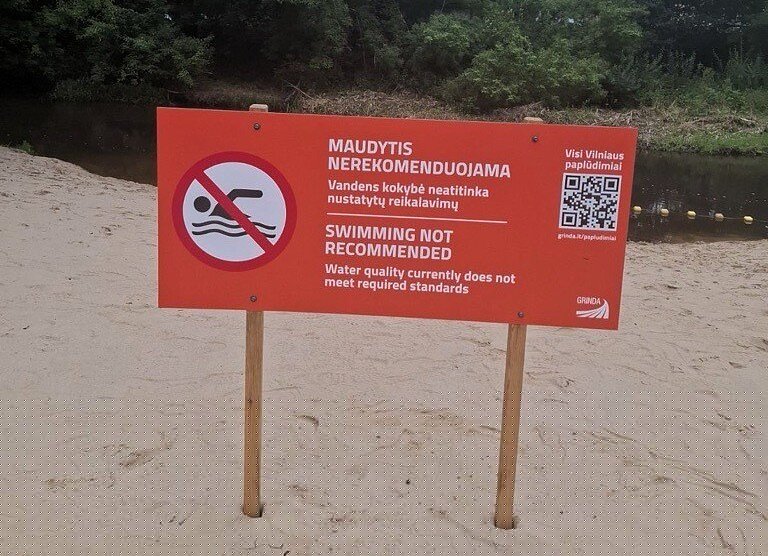 Įspėja gyventojus: Naujosios Vilnios paplūdimyje maudytis vis dar nesaugu