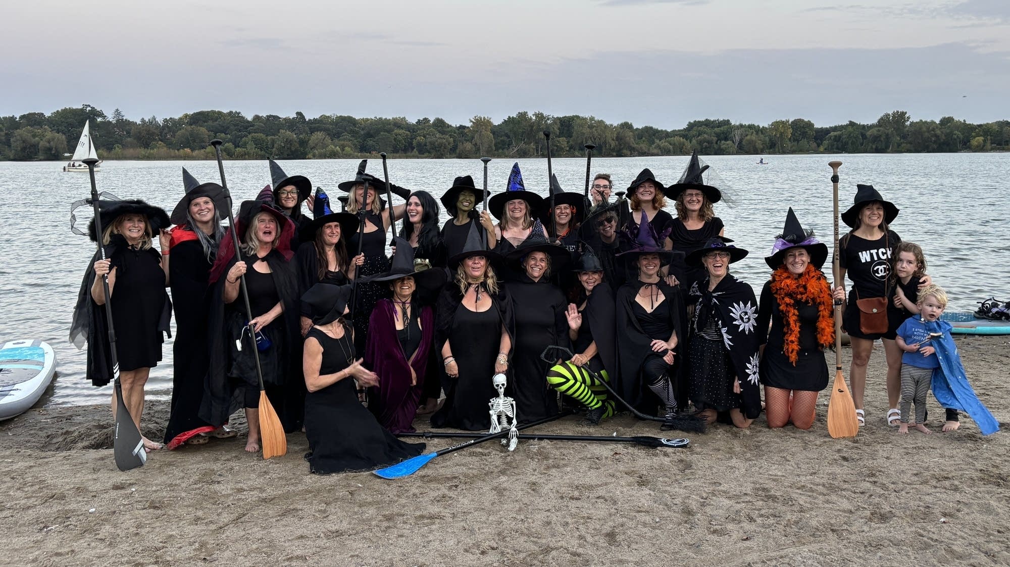 Witches paddle Lake Nokomis for spooky gathering