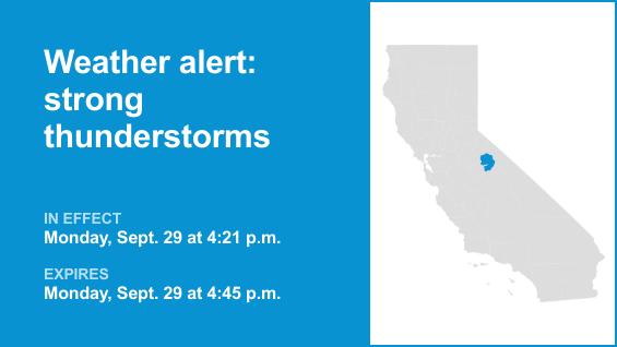 Pea-sized hail foreseen with thunderstorms to hit Yosemite Monday