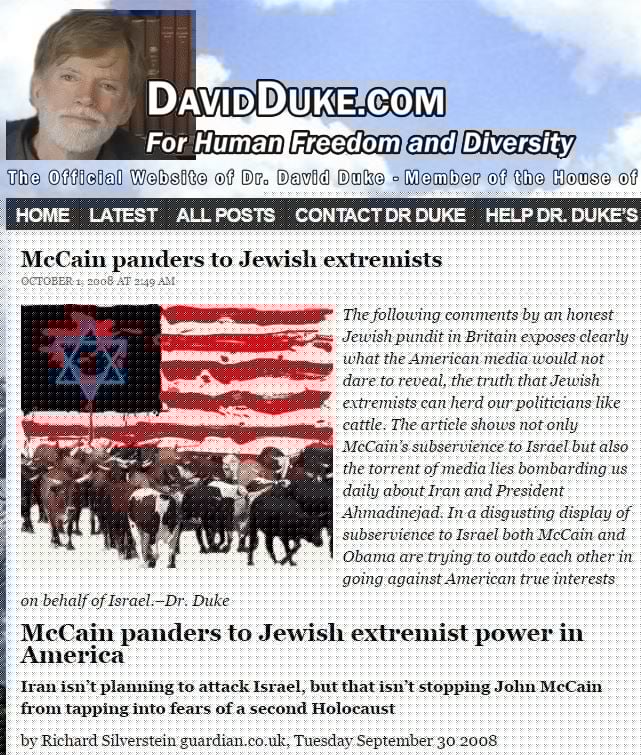 Comment on Richard Silverstein’s David Duke Problem by Haters Seethe Over Ilhan Omar Being Voted ‘Antisemite of the Year.’ Maybe They Are Jealous. – My WordPress