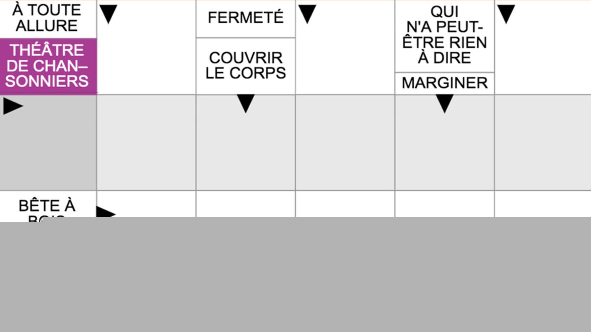 Mini fléchés gratuits - 30 juillet 2026 Grille n°3553