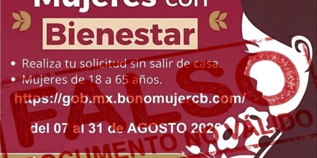 Alertan por mensaje fraudulento que ofrece un supuesto bono de Mujeres con Bienestar