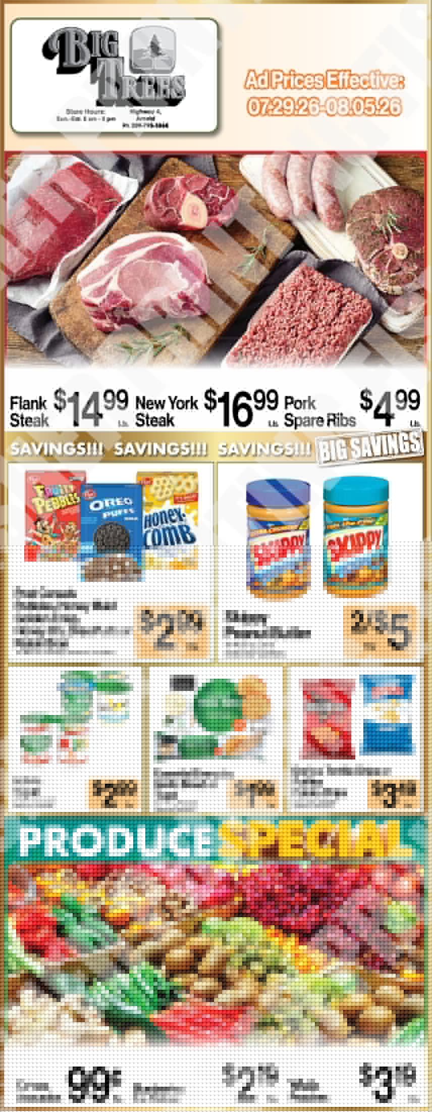 Big Trees Market Weekly Ad with Grocery, Produce, Meat & Deli Specials Through August 5th! Shop Local & Save!