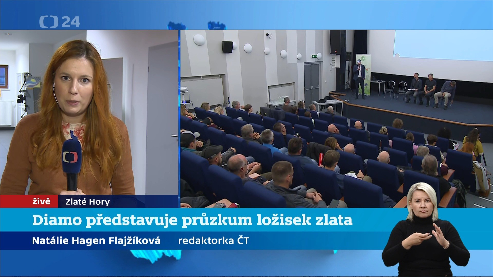 Státní podnik Diamo představil ve středu obyvatelům Zlatých Hor na Jesenicku záměr geologického průzkumu ložisek zlata. (video)