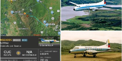 Desaparece avión colombiano con 15 personas a bordo