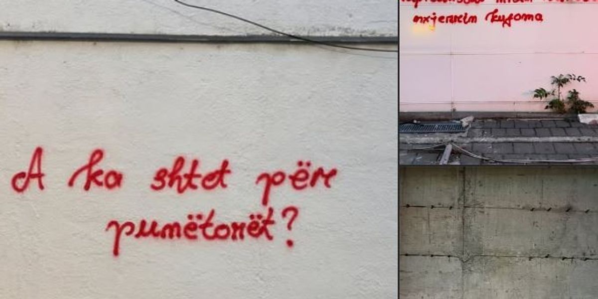 Shfaqen grafite në Prishtinë pas vdekjes tragjike të punëtorit në vendpunishte