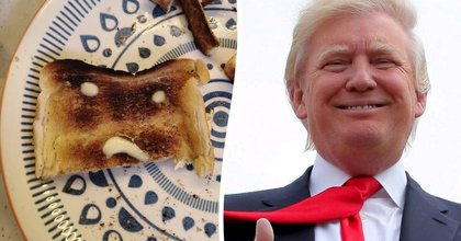 'We locked eyes and I froze': Woman spots Donald Trump's face in her toast