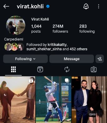 Relief for fans as Virat Kohli’s Instagram account restored after brief disappearance