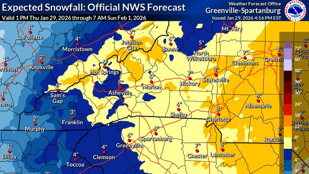 Charlotte Firmly in Crosshairs of Winter Weather Bringing Snow This Weekend