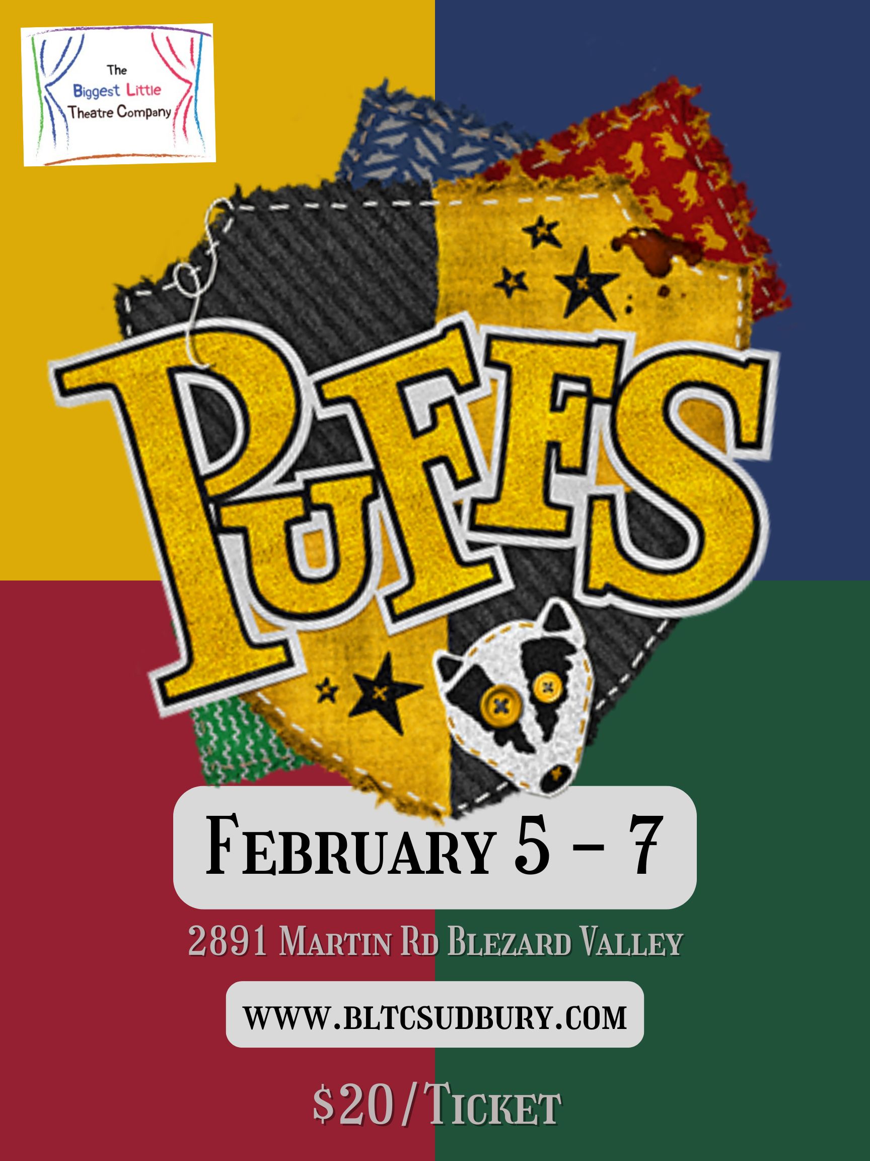 Biggest Little Theatre Company to present Puffs, a magical parody for adults