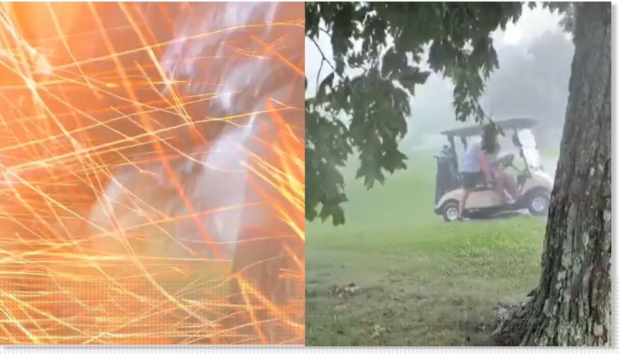 Video shows moment golfer is struck by lightning in Cincinnati, Ohio on August 7