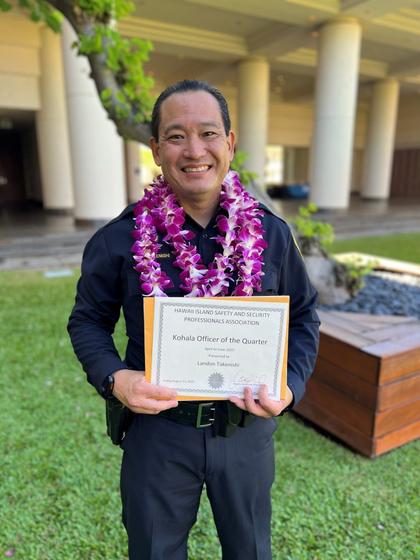 South Kohala Patrol Officer Honored as HISSPA Officer of the Quarter