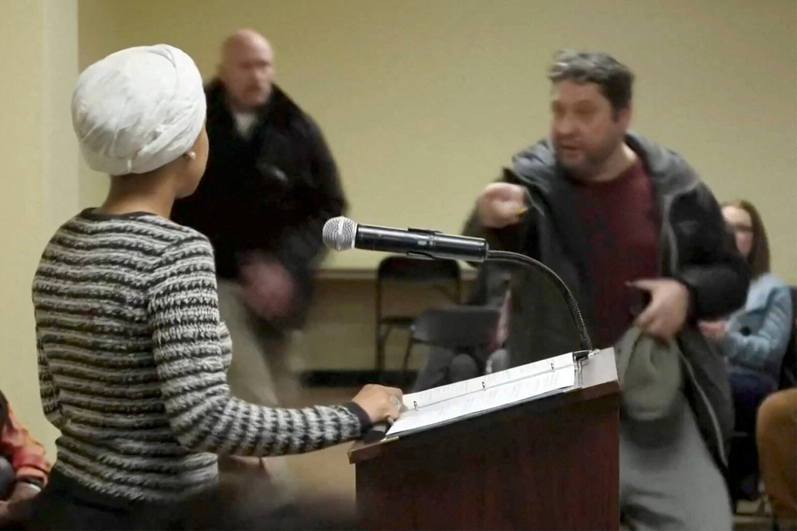 Man arrested after Rep. Ilhan Omar sprayed with liquid at Minneapolis event