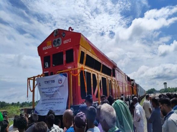 India News | India's First Direct Commercial Container Freight Train Reaches Nepal, Opening New Chapter in Cross-border Trade and Connectivity