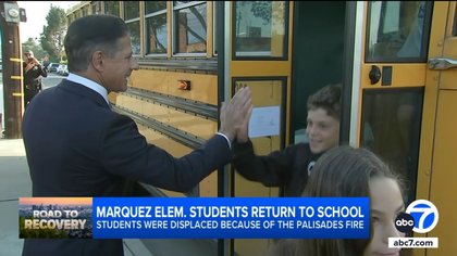 Marquez Elementary students return to home campus for 1st time since Palisades Fire gutted school