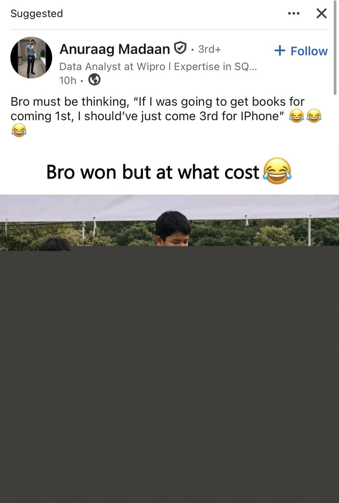 /r/LinkedInLunatics / LinkedIn Lunatics - Poor kid