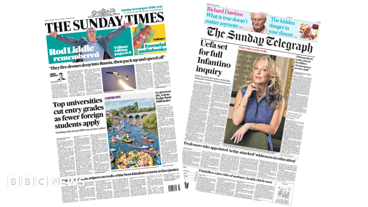 The papers: 'Top universities cut entry grades' and 'Uefa set for Infantino inquiry'