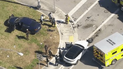 3 hospitalized including pedestrian after crash in NW Miami-Dade