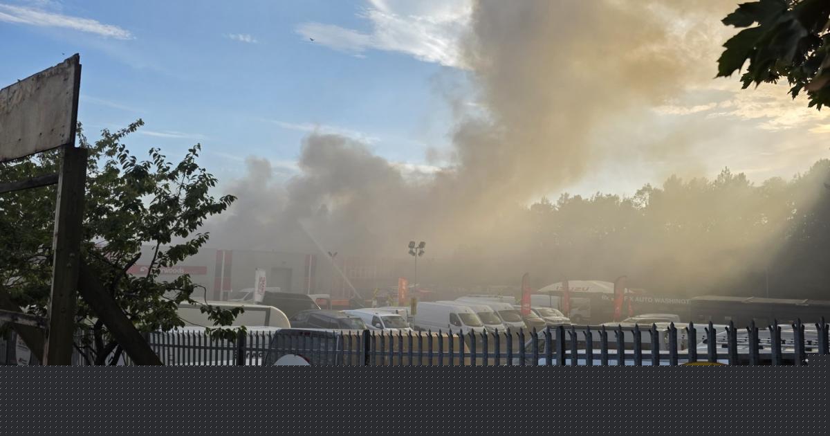 Fire service issues update as crews continue to fight North East van dealership blaze