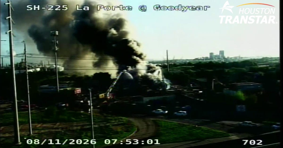 Smoke rises from southeast Houston trash fire