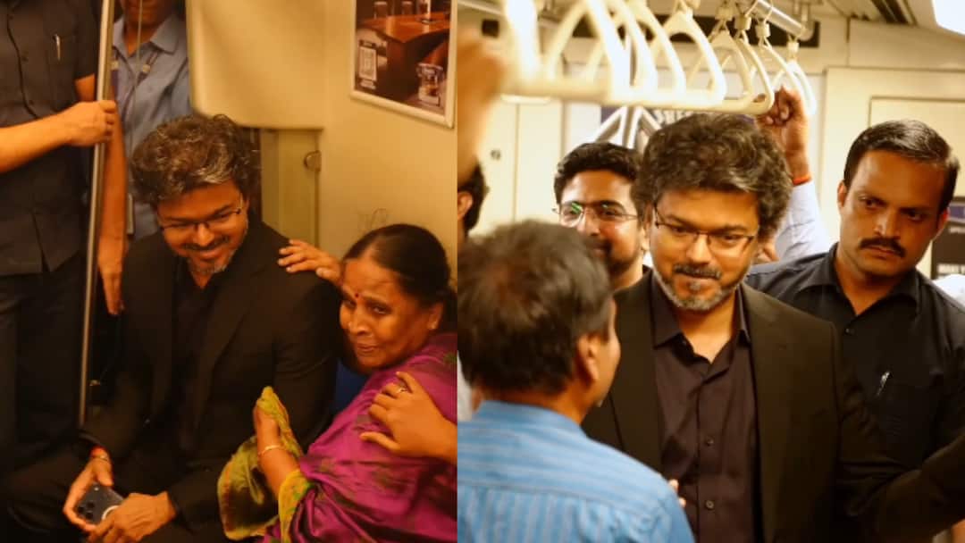 WATCH: Tamil Nadu CM Vijay Rides Chennai Metro To Nandanam, Interacts With Public