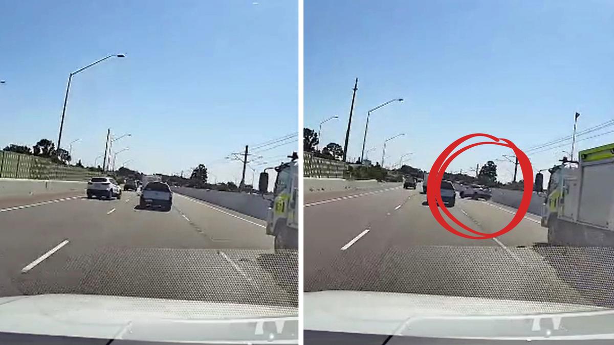 Tonkin Highway crash: Woman, 33, arrested after police pursuit in alleged stolen car ends in truck crash